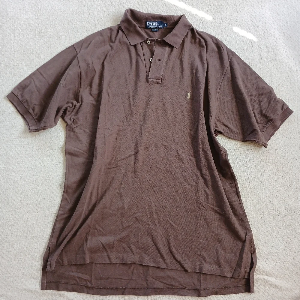 polo ralph lauren ♡ cotton brown polo old money xl